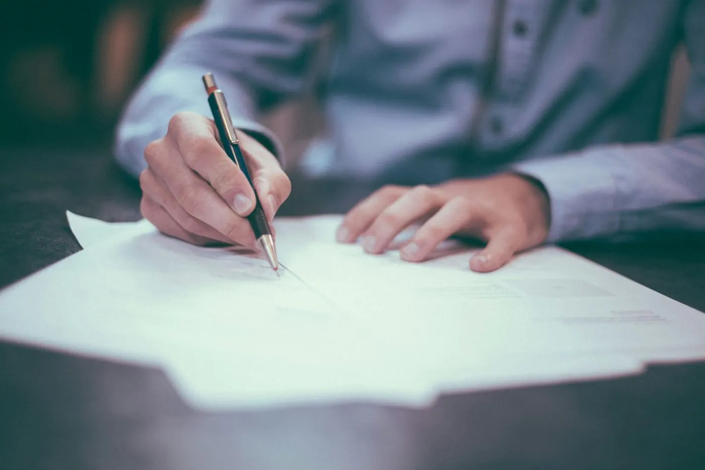 Signing formal paperwork